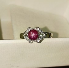 Natural Star Ruby Ring With 925 Sterling Silver in All Sizes Available