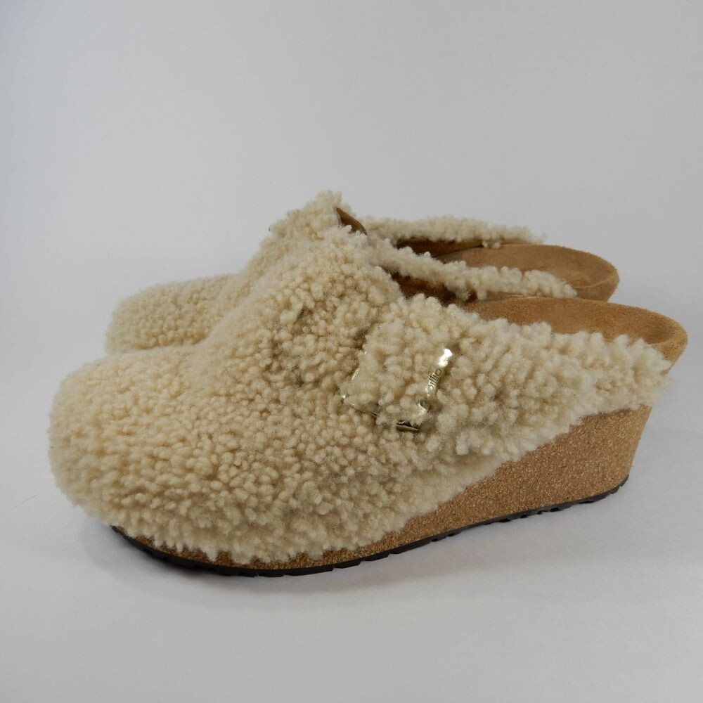 PAPILLIO Birkenstock Fanny Teddy Shearling Wedge Mule CLOG PAPILLIO Birkenstock Fanny Teddy Shearling Wedge Mule CLOG
