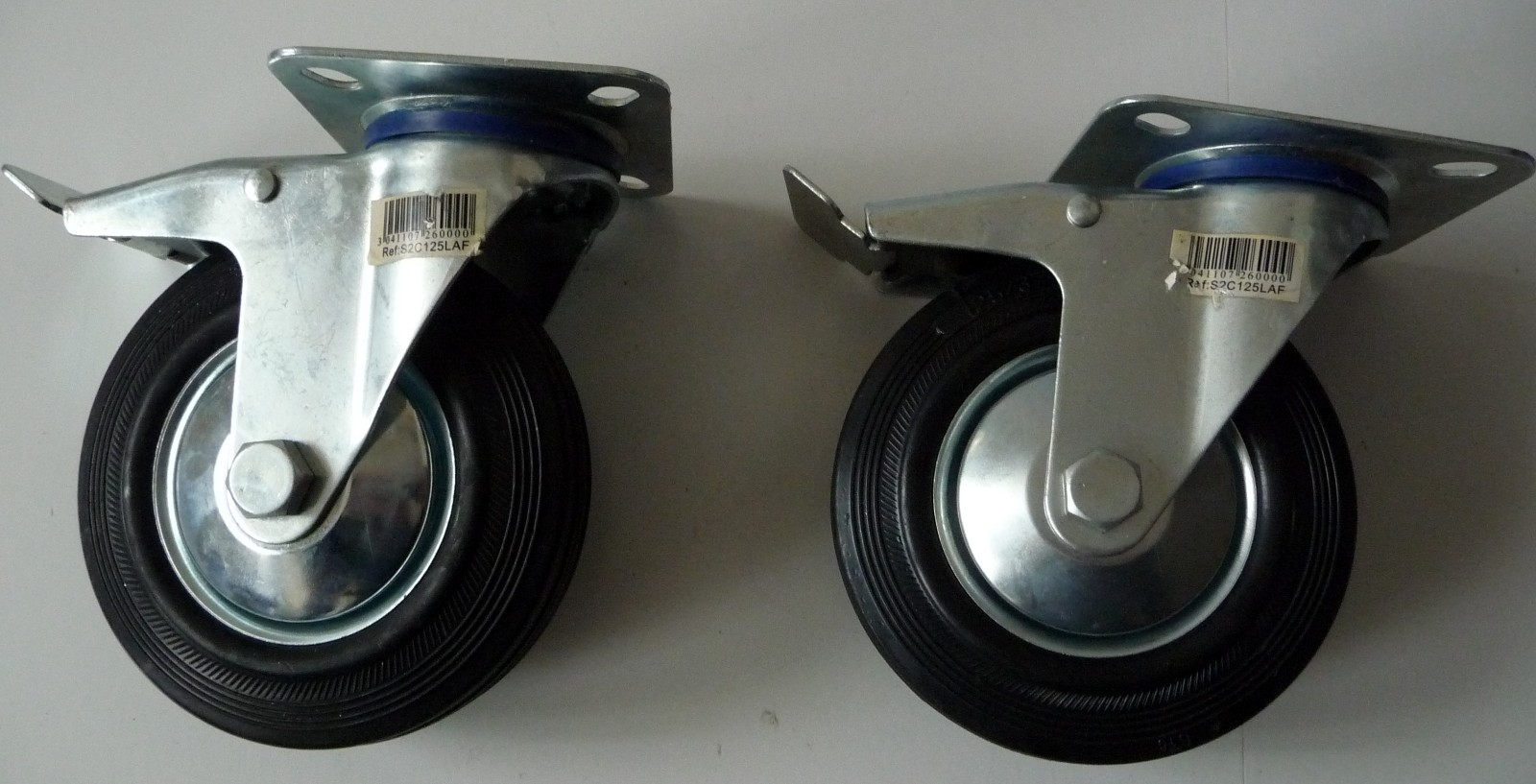 Roulettes pivotantes à frein 125 mm Caujolle pour établi