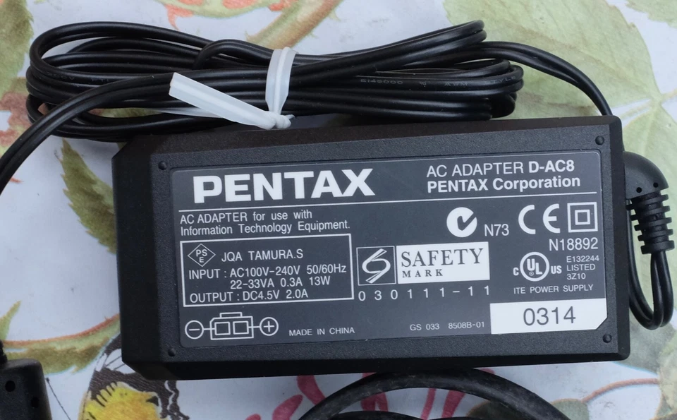 Pentax AC Adapter D-AC8 adaptateur secteur pour Optio SV, SVi, WP, WPi ... - Photo 2/4