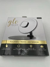glo Tech Foldable Travel LED Mirror - Black - Open Box