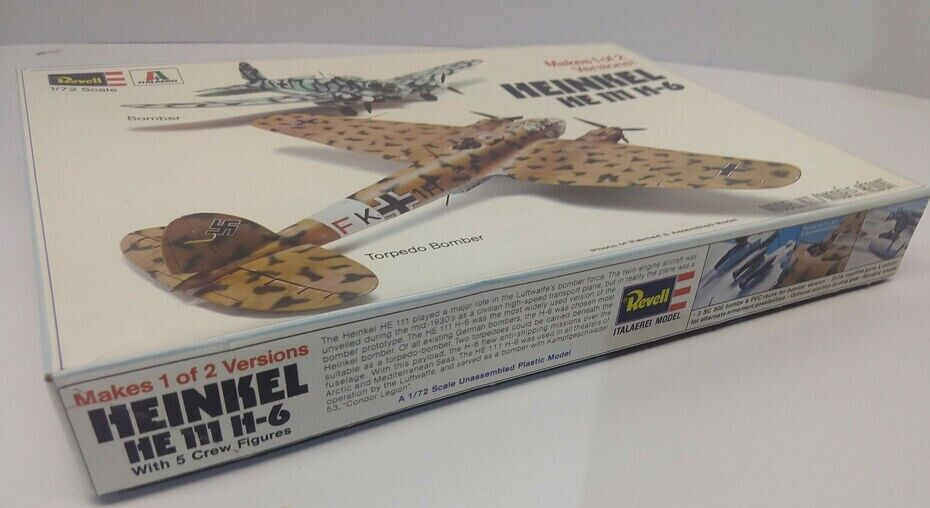 VINTAGE REVELL HEINKEL HE 111 H-6 TORPEDO BOMBER AIRPLANE MODEL