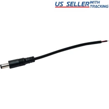 DC Power Pigtail Male Barrel Plug 6-inch Wire Cable 5.5mm x 2.1mm for 12V Port
