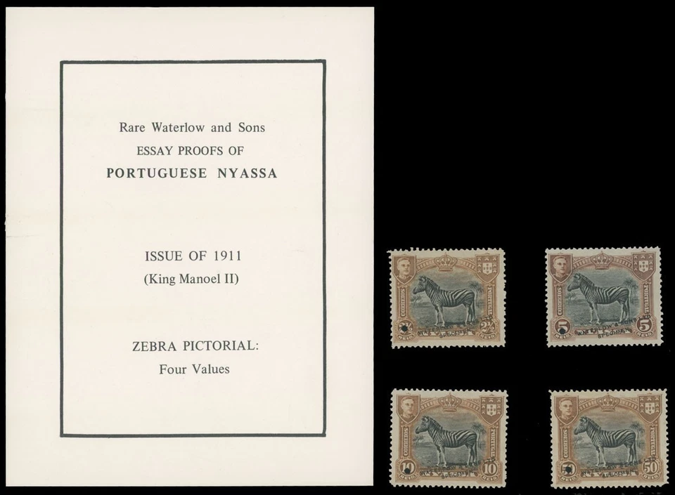 NYASSA ZEBRA 1911 CUATRO ENSAYOS DE WATERLOW E HIJOS CON FOLLETO SC. #51/56 Foto 2 de 3