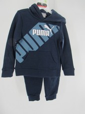 PUMA Toddler Boys 4T Hoodie Sweatpants 2pc Set Navy Blue Logo Matching Set NEW