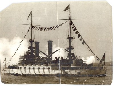 Great White Fleet Battleship Crane Ship USS KEARSARGE Early 1900s Press Photo