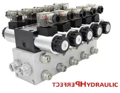 PERFECT HYDRAULIC Hydraulic valve control valve 5 section CETOP 03 NG6 60l / min 12V ex