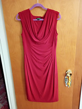 Lauren Ralph Lauren Red Jersey Cowl Neck Dress 12
