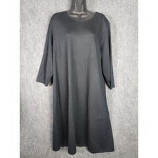 J.Jill Dress Women 2X Black Ponte Knit 3/4 Sleeve Minimalist Casual Comfort Soft