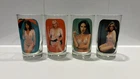 Vintage Set of 4 Drinking Glasses 1976 Nude Naughty Striptease Hiball 5" Rare