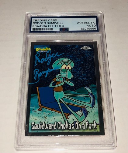 Rodger Bumpass 2025 Spongebob Topps Chrome Squidward #90 Signed Card Auto PSA A