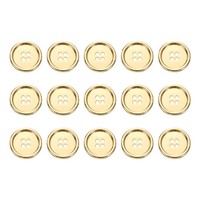 "15Stk Metallknopf 25Mm (0.98\") 4 LöCher Legierung Runde NäHnäGel Gold"