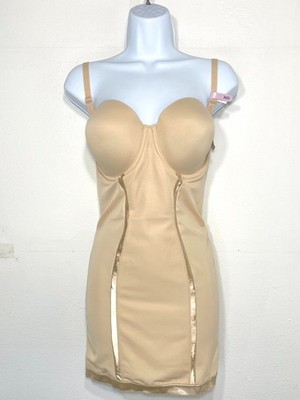 NWT Maidenform Women's 36D Full Slip Easy Up Strapless Firm Control Shaper 2304