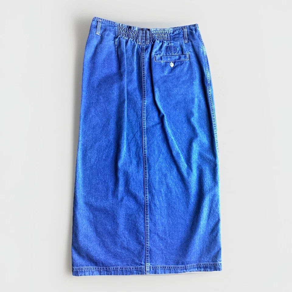 Falda vaquera de colección Route 66 maxi larga denim con botones bolsillos delanteros/traseros elásticos Foto 2 de 4