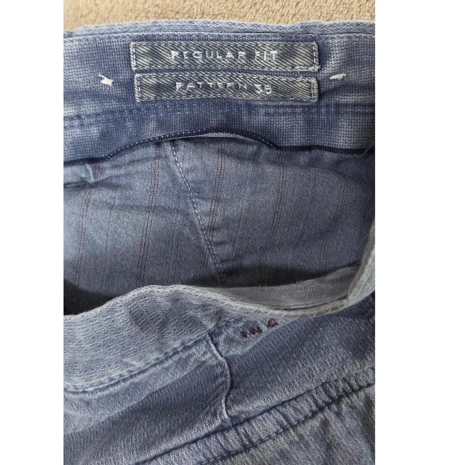 Incotex Pantalones Cortos Hombre Talla 36 Azul Claro Denim Mezcla Algodón Chino Foto 4 de 4
