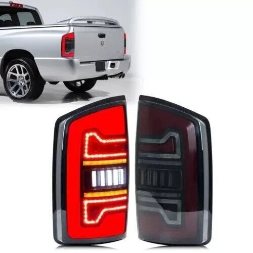 For 2002-2006 Dodge Ram 1500 2500 3500 Smoked Full LED Tail Lights Brake Lamps - Image 2 of 4