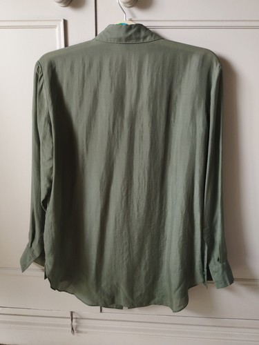Massimo Dutti Women's Green Silk Shirt, Size S - Picture 4 of 6