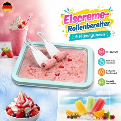 Ice Cream Rolls Maker Eisplatte Platte gerollt Eiscreme Maker Pan mit 2 Spateln