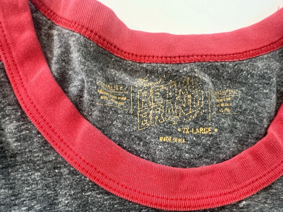 Camiseta raglán de manga larga gris talla 2XL de la NHL Detroit Red Wings para hombre Foto 2 de 3