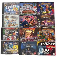 Lot Of 12 PC-CD-Rom Video Games - New, Sealed - Simulators, Pinball, Legends