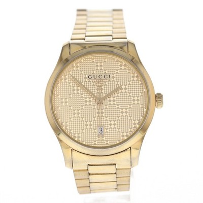 Gucci G-Timeless 38mm Gold Pattern Dial Quartz Stainless Steel Men's Wristwatch