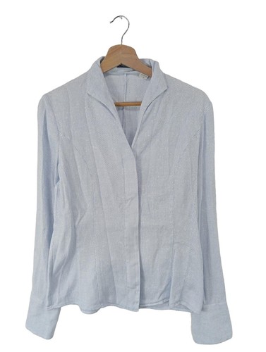VAN LAACK Camisa de manga larga Mujeres Talla EU 36 azul-blanco elegante - Imagen 5 de 5