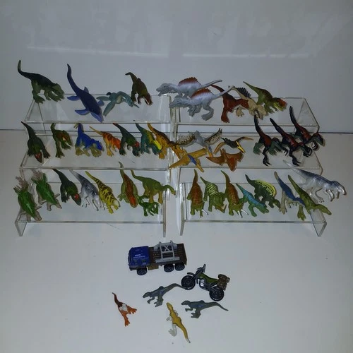 Mattel Jurassic World mini action dinosaur figures, small vehicle models 44 pc - product listing photo
