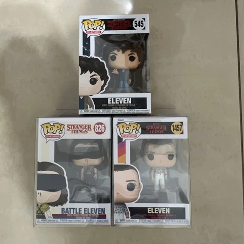 Stranger Things Eleven & Battle Eleven Funko Pop! Vinyl #545, #826, #1457 3 Pack