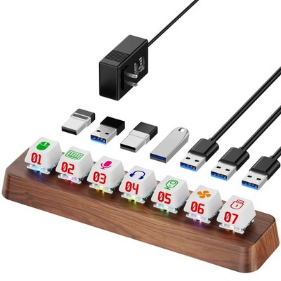 7-Port USB 3.0 Powered Hub, RGB Lighting, Hot-Swappable Cherry MX Switch Supp...