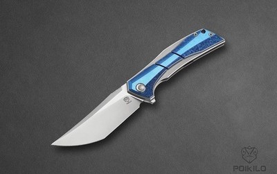 Poikilo Blade Anolis Folding Knife 3.75'' Bohler M398 Steel Blade Titanium Handle