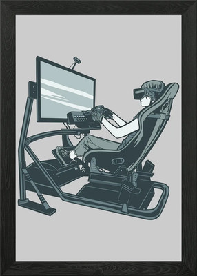 VR Racing Game Design Gerahmtes Wandbild Poster Leinwanddruck Bild