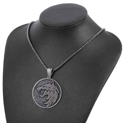 Witcher Necklace Wolf Medallion Pendant Necklace Jewelry   Gift For Valentin DON