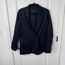 Banana Republic Classic Black linen Women's Blazer 10