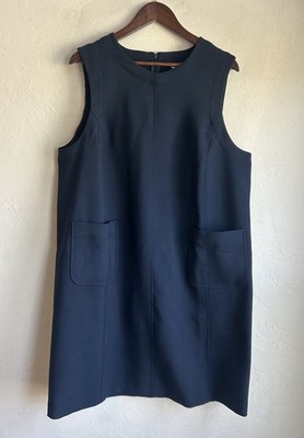 Boden Pocket Navy Blue Shift Dress 16L 18L NWT Preppy Pinafore Classic Academia