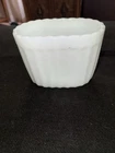 VASE-MATE White Milk Glass Floral Arranging Bowl Planter Scalloped Vintage