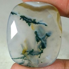 40.80Cts 100  Natural Green Moss Agate Oval Cut Cab Loose Gemstone 26X31X06mm