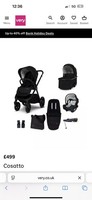 Cosatto Giggle 4 Travel System Pram Pushchair & Car Seat Base Compact Fold Foxed