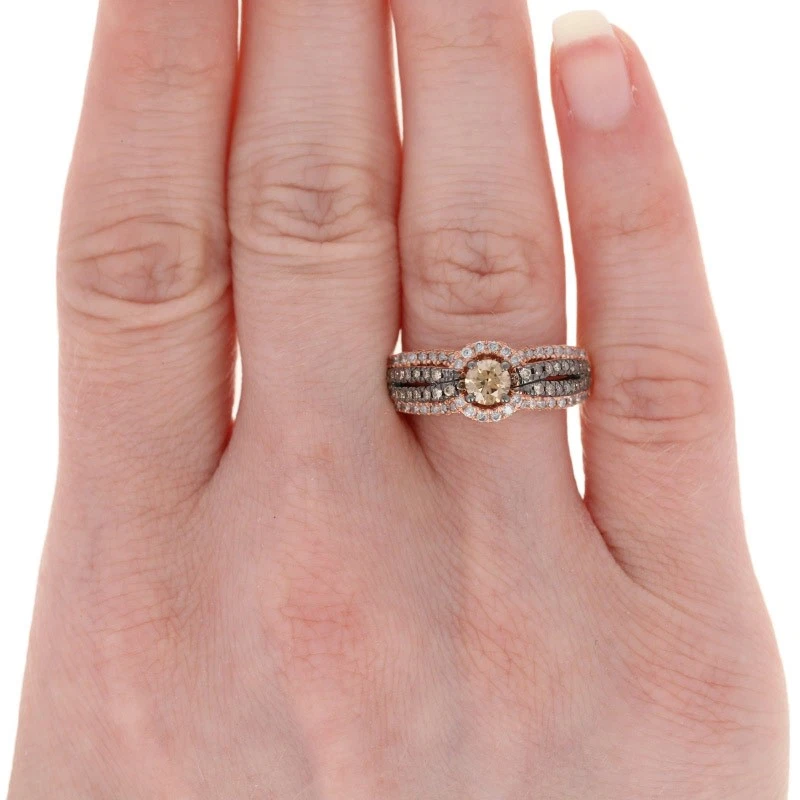 Rose Gold Diamond Ring - 14k Round Brilliant Cut 1.00ctw Halo - Image 3 of 4