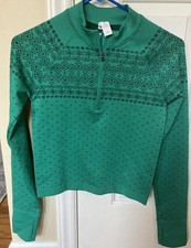 DSG Momentum Seamless 1/4 Zip Green Pullover Women  s Size Small Thumb Holes