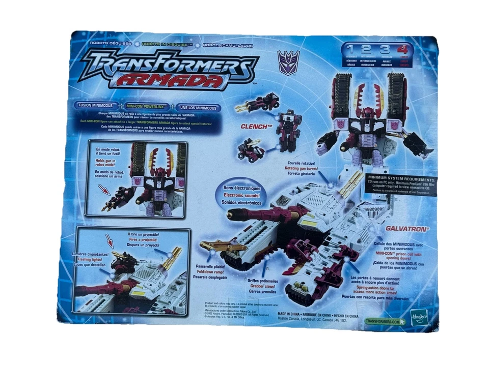 2002 Hasbro Transformers Armada Galvatron w/Clench Mini-Con Figure  USED - Image 2 of 4
