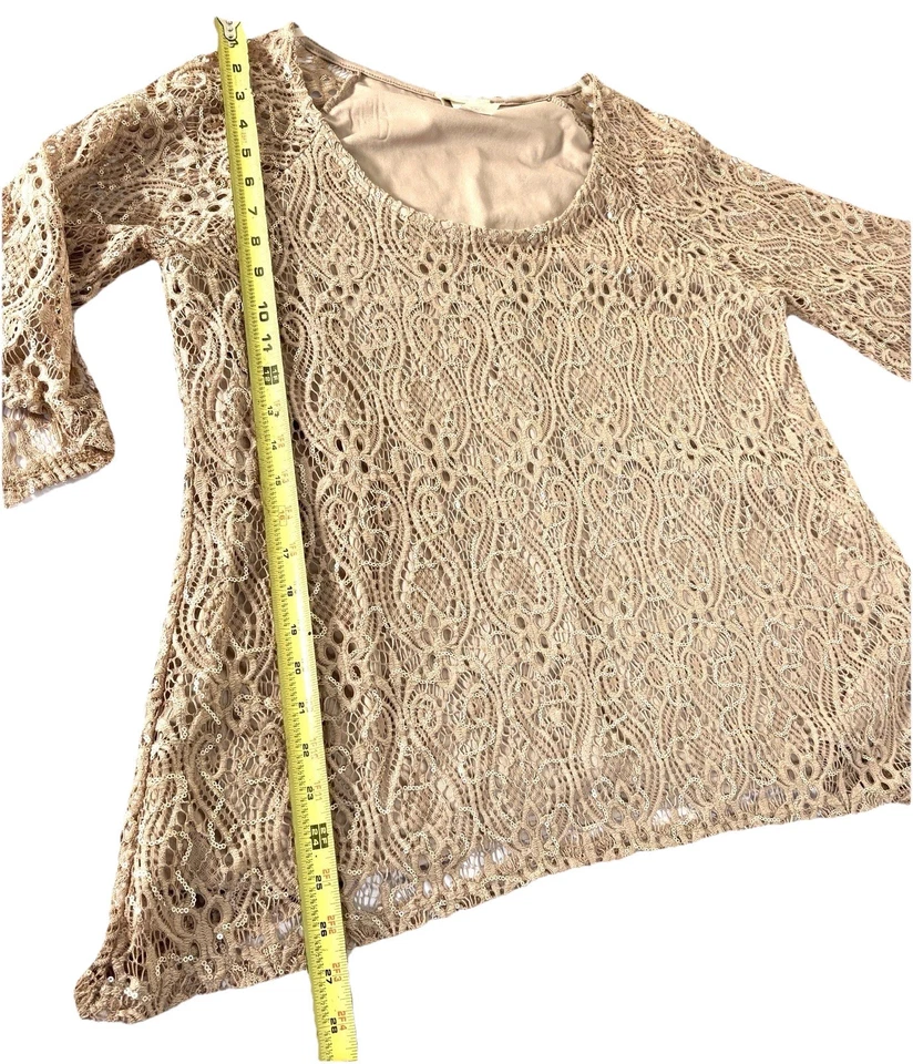 Top Brittany negro para mujer L lentejuelas tostadas mangas asimétricas y dobladillo semi formal Foto 4 de 4