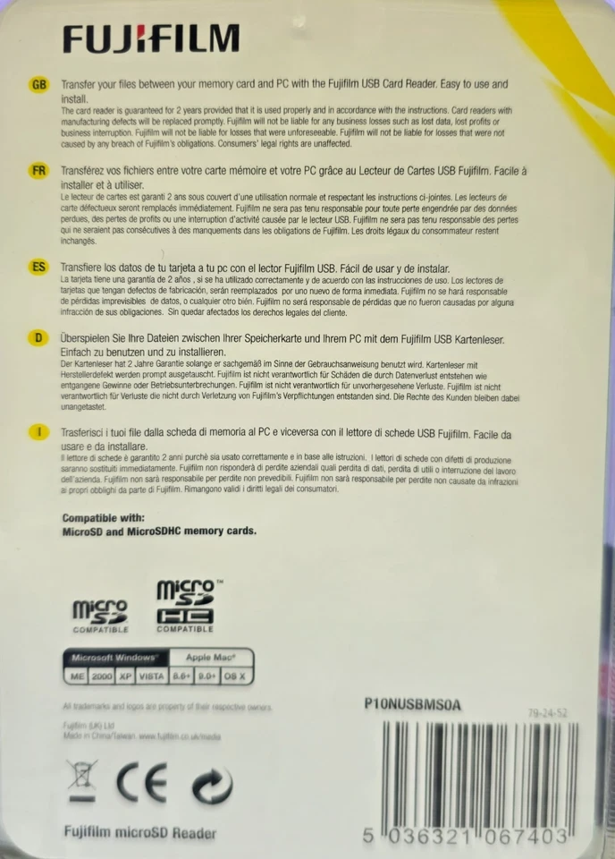 Fujifilm microSD/microSDHC/microSDXC USB 2.0 Memory Card Reader Windows/Mac - Image 3 of 4