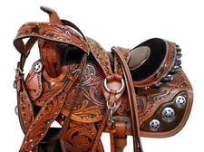 PREMIUM TOOLED WESTERN SADDLE YOUTH KIDS CHILD PLEASURE BARREL TRAIL 12 13 14