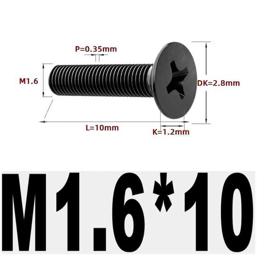 Black 304 Stainless Steel Cross Countersunk Head Screws Flat Head Long Screws - Picture 15 of 202