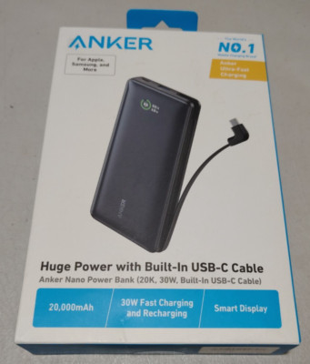 Anker Nano 20K 30W w/ Built-In USB-C Portable Charger Battery Power Bank