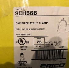Caddy Erico SCH56B One Piece Strut Clamp 3” EMT or 3” Rigid  NEW BOX OF 25