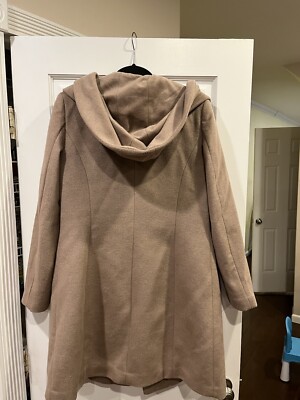 Cole Haan Wool Blend Cowl Neck / hooded Coat. Size S Beige  display picture 2
