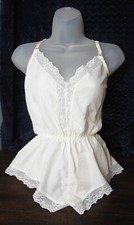 Vintage Early 80s Maidenform Ambiance Teddy Romper - Off-White - Size 6-8