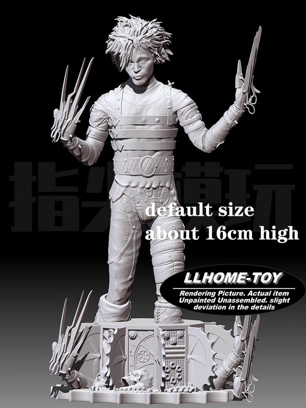Anime movie Edward Scissorhands Robot battle stand Resin 3D Print GK Kit Figure