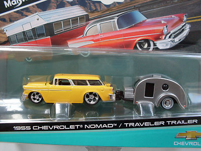 1955 Chevrolet Nomad + Traveler Trailer, Maisto Tow & Go 1:64
